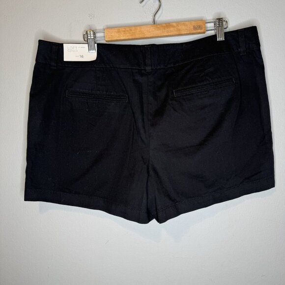 Loft 4” Black Shorts Size 16 New Ann Taylor - Picture 2 of 4